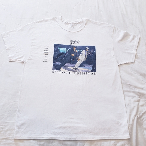 Men's White Michael Jackson SmoothCriminal T-Shirt - Picture 3 of 5